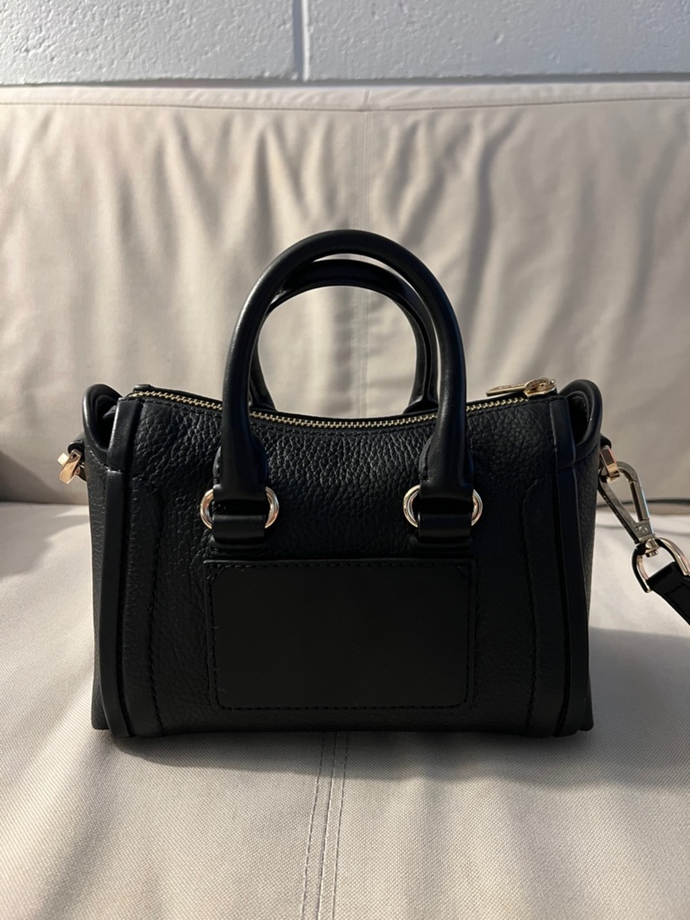 Michael Kors Black Pebbled Leather Mini Satchel with Gold Hardware - Picture 2 of 5